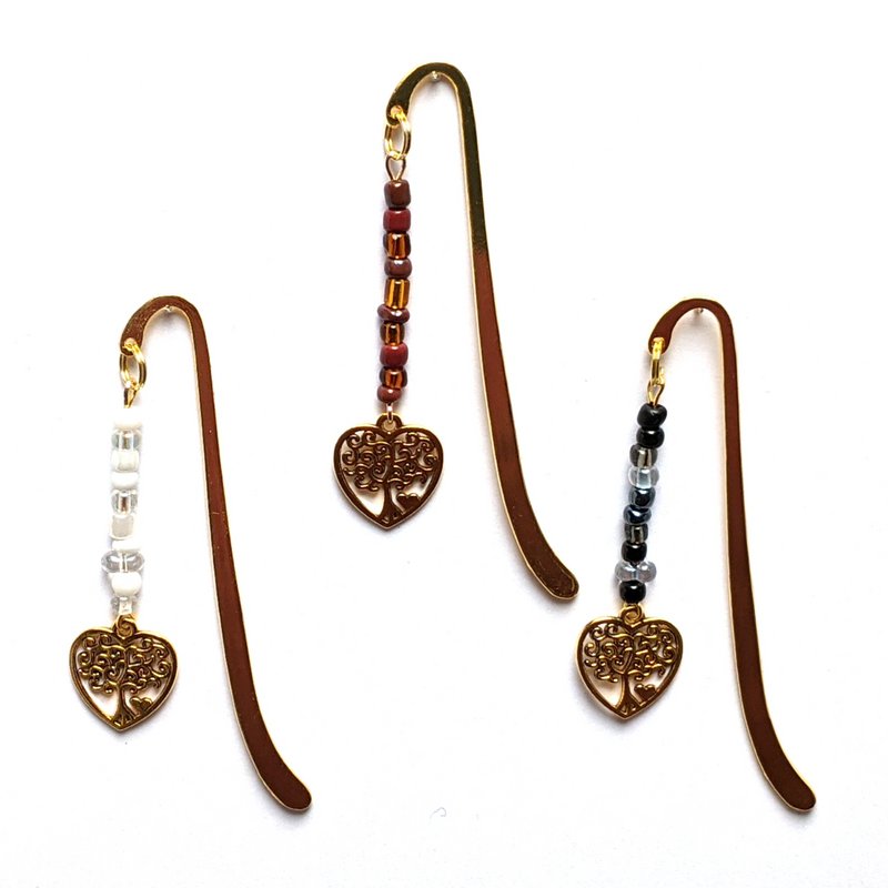 Segnalibri "Albero della vita Mix 4", set da 3, color oro