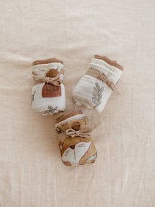 Muslin Burp cloth set / Woodland