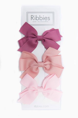 Set mit 3 mittleren Schleifen - Rose