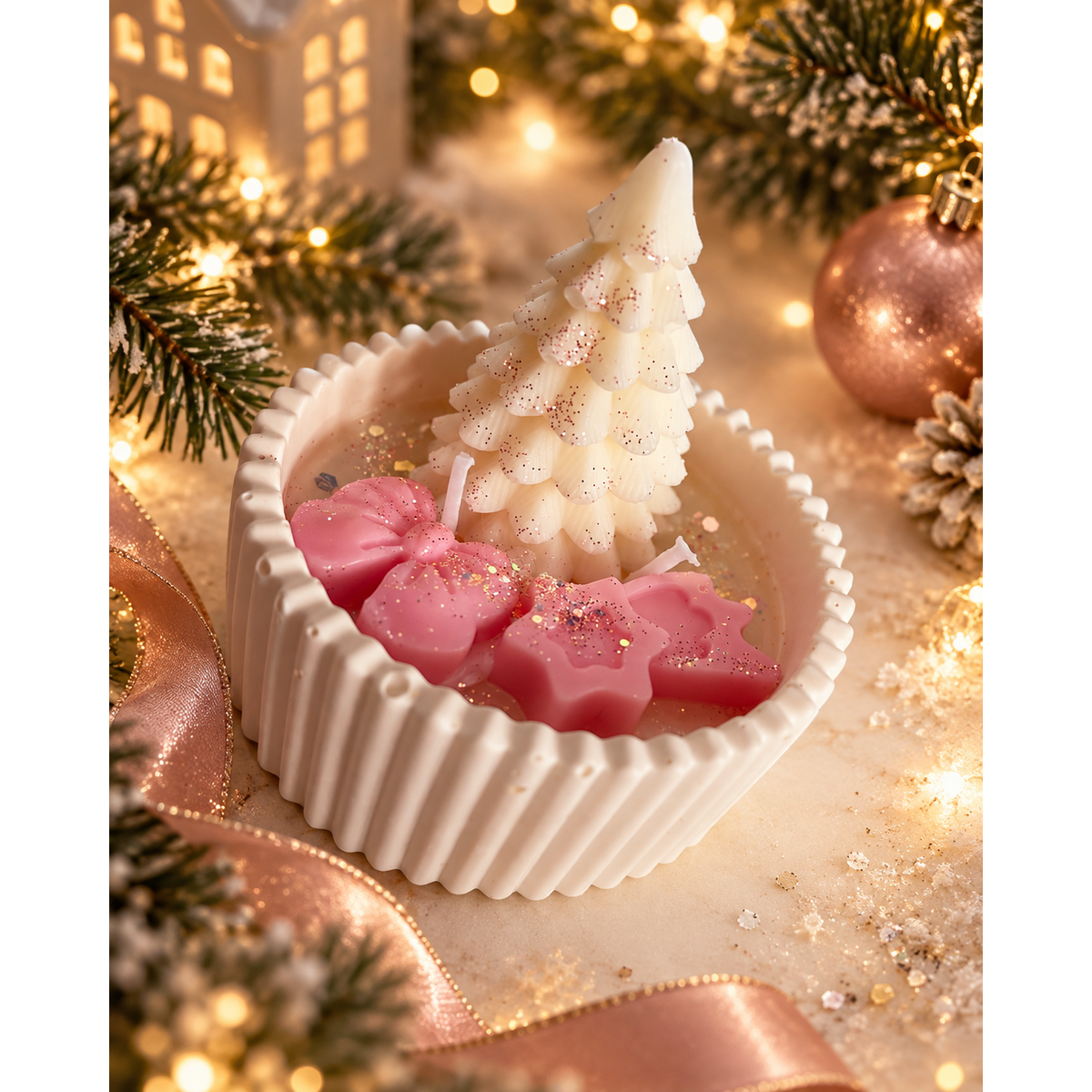 Hübsche kleine Weihnachtsduftkerze