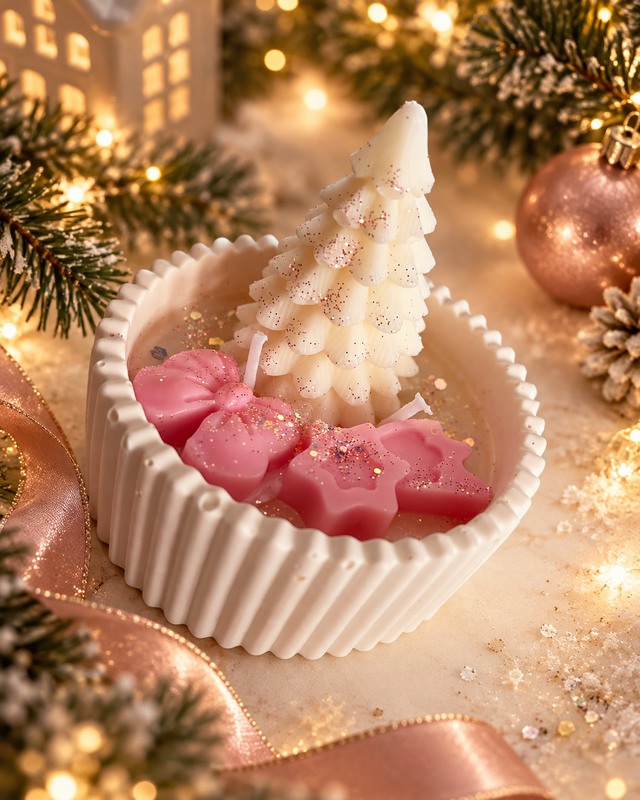 Hübsche kleine Weihnachtsduftkerze