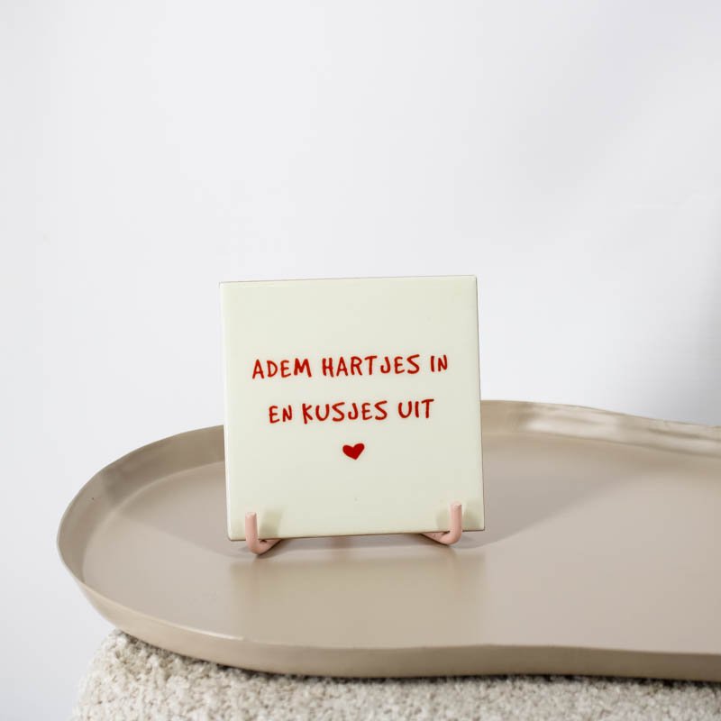 Tegeltje - adem hartjes in