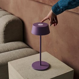 Lámpara de mesa recargable Hugo Violet Lila