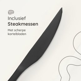 Besteckset Essential - 6 Personen / Schwarzer 18.0 Edelstahl