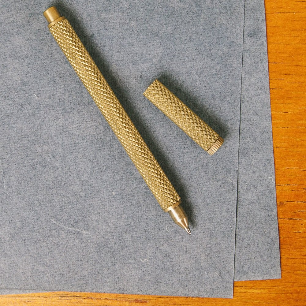 Brass Pen Knurled, Brut Homeware