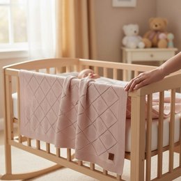 Nuvinokids® babytæppe, blød pink hjerter