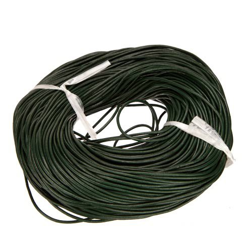 Skórzany sznurek 90m, 2mm, zielony
