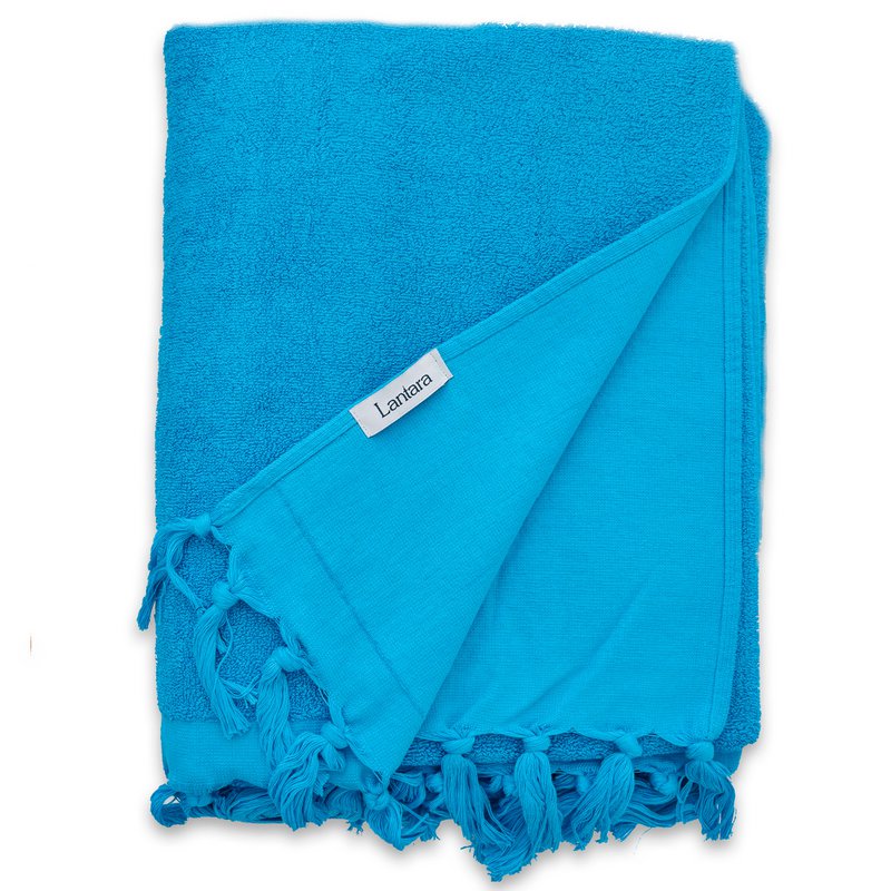 Hammam handdoek Terry Doek - Turquoise Blue - 90x206cm
