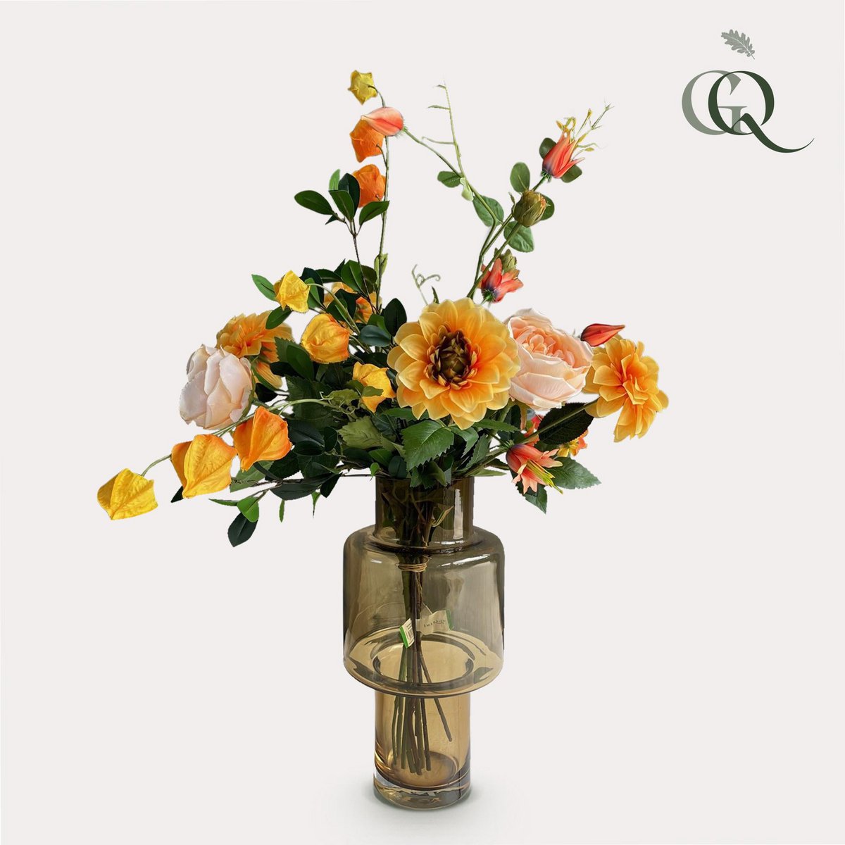 Kunstige blomster - Buket L - Pretty Orange - 80cm
