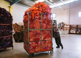 Untersetzer-Set mit 4 Herzen – recycelte Kleidung