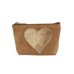 trousse à maquillage coeur marron 15cm