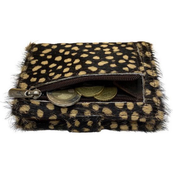 Porta del miniwallet Pass Stampa animale marrone scuro