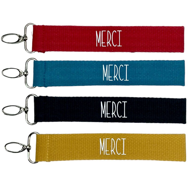 Strap key ring, “Thank you”