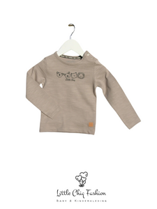 Little Chiq Baby Langarmshirt mit beigem Tiermuster
