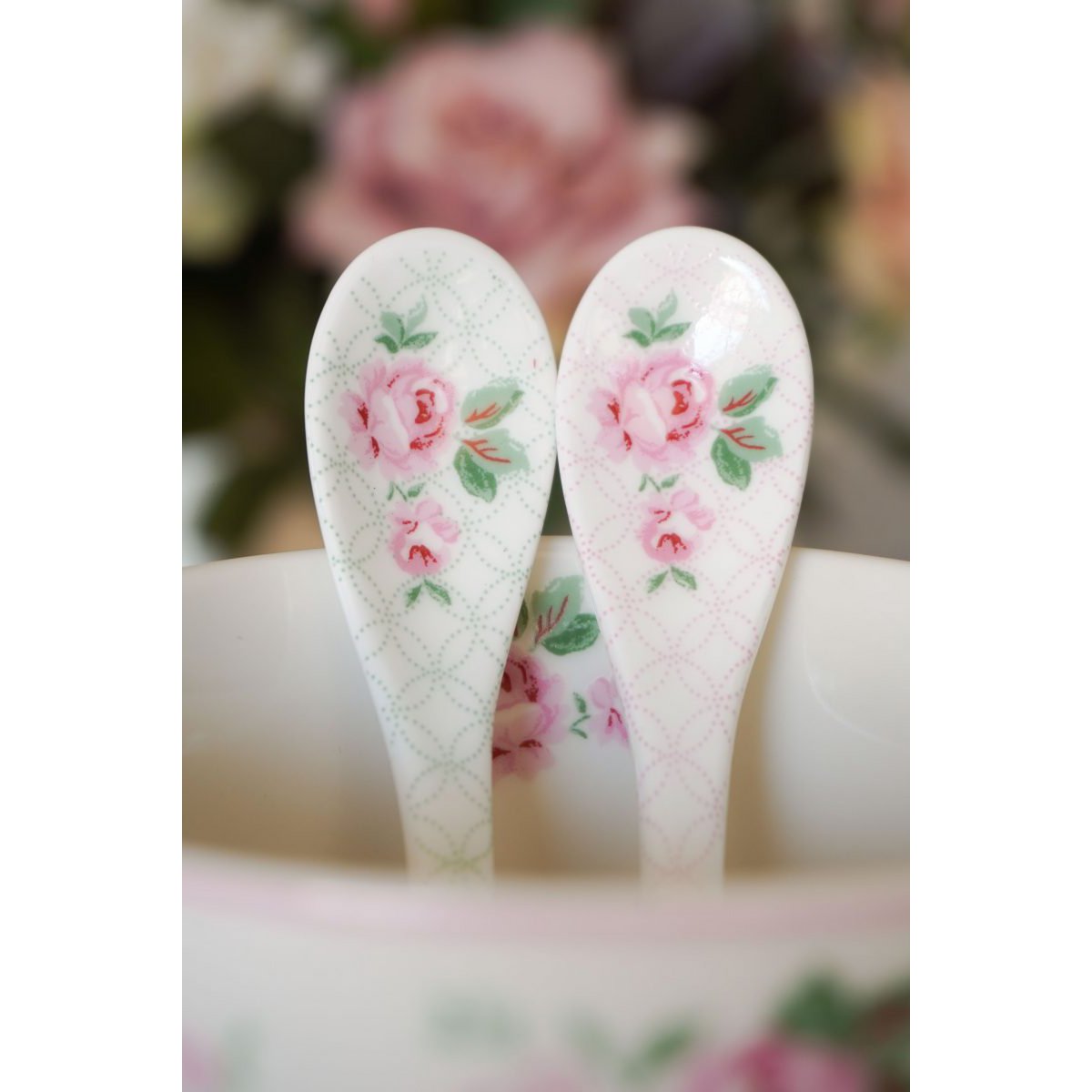 Porseleinen lepel Lucy roze 13,5 cm Isabelle Rose