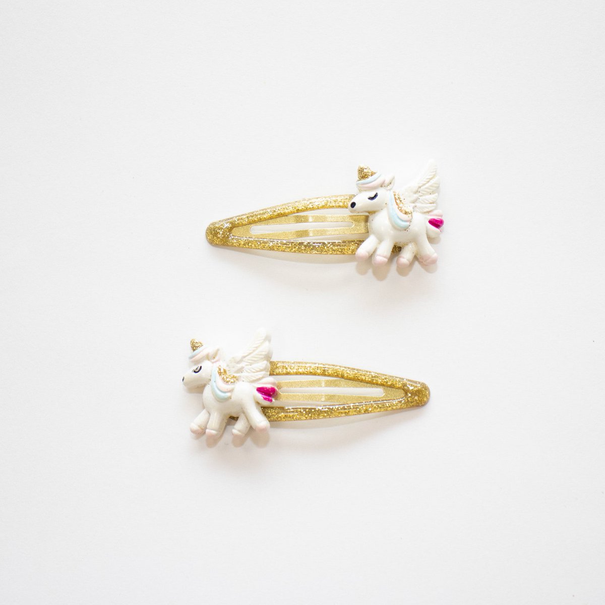 Pasadores para el pelo - Steller unicornios dorados