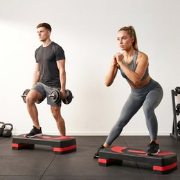 Aerobic stepper 3-stage height adjustable 80 x 31 x 20 cm black + gray