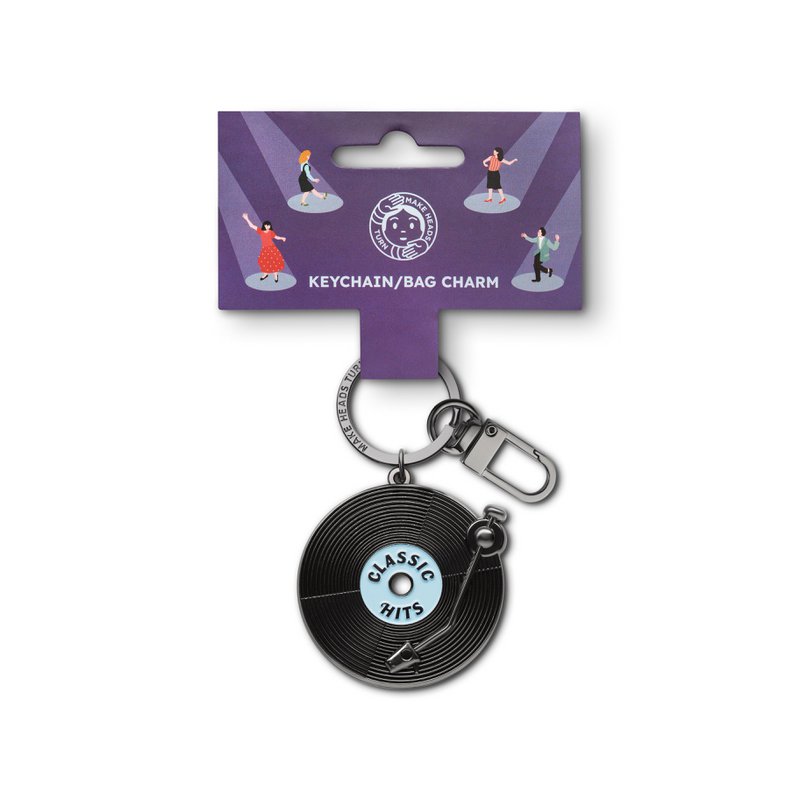 Enamel Keychain/Bag Charm "Vinyl"