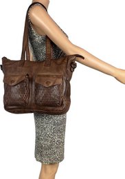 Borse da donna borsa a tracolla grande sacca per la pelle in pelle scuro marrone scuro