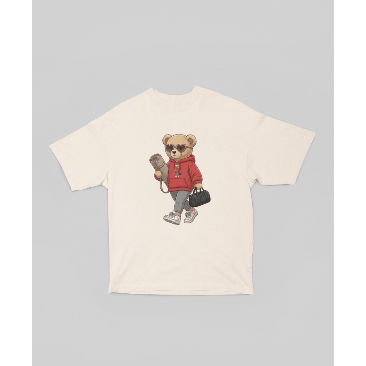 Oversized T-Shirt Yoga Girl Bear