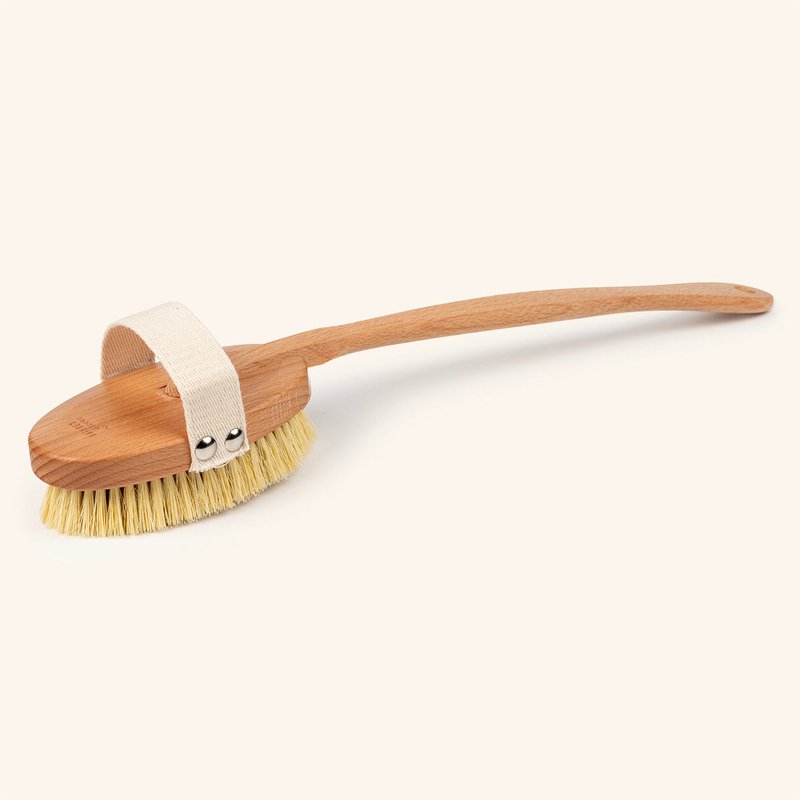 Cepillo corporal natural de madera con mango largo y extraíble - vegano