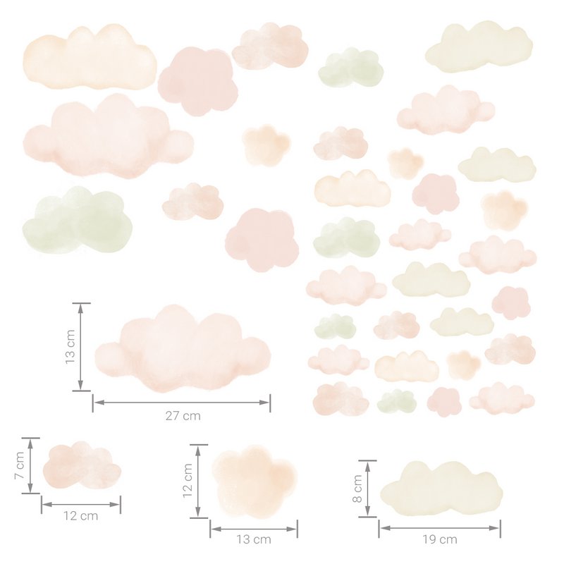 Wandaufkleber | Wolken Beige