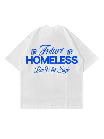 Homeless T-Shirt Bianca 100% Cotone Made in Italy