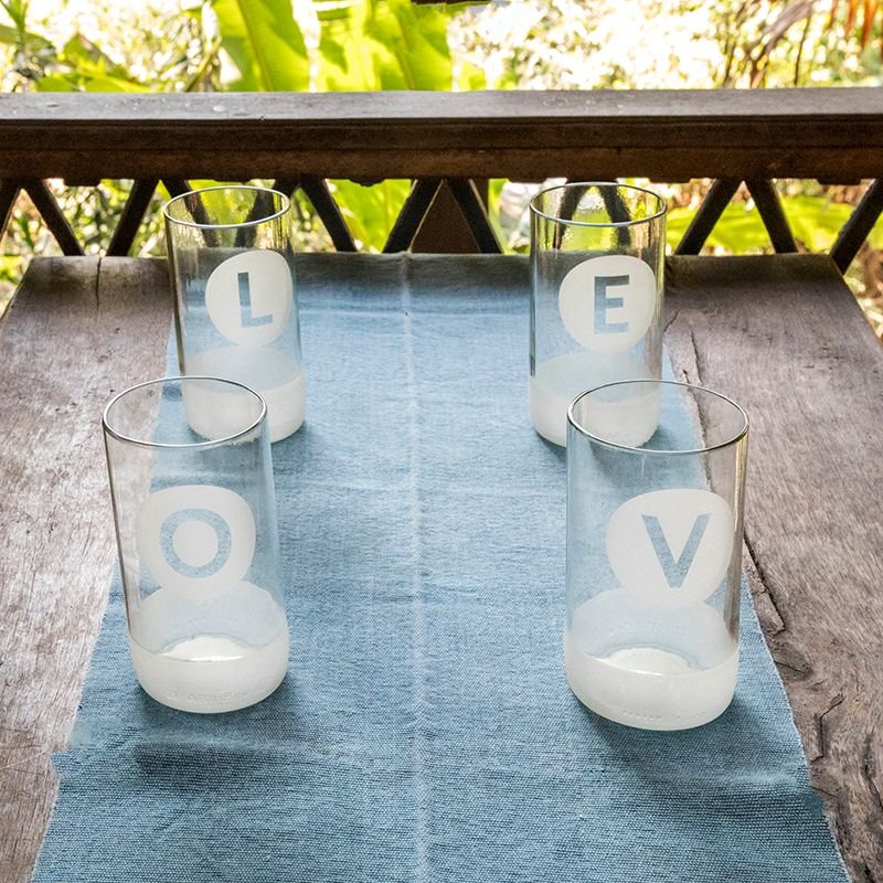 Drinking glasses set "Love" (set of 4)