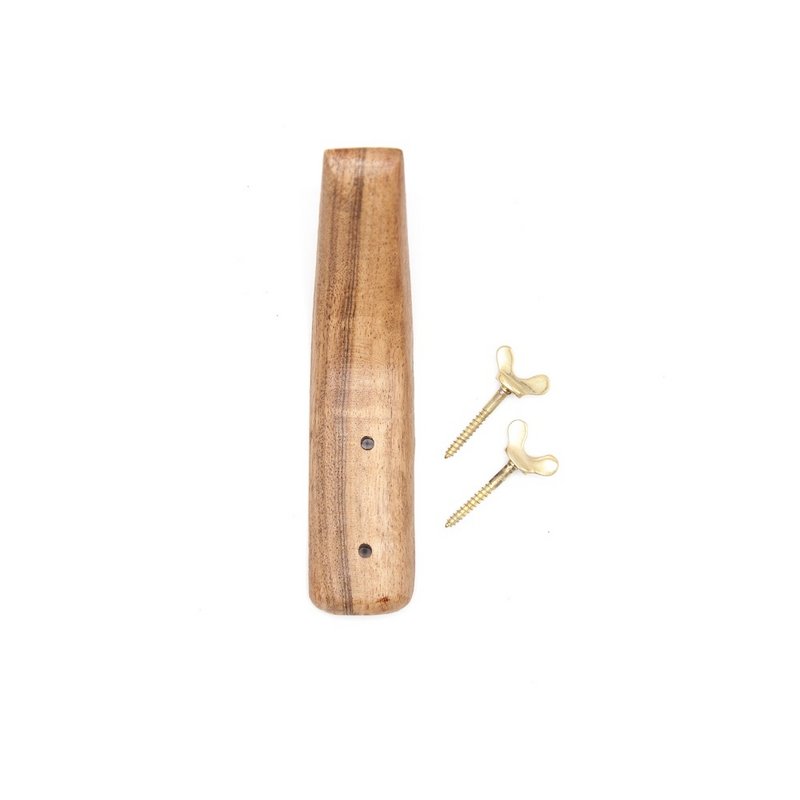 Coat Hook wood and brass, Brut Homeware