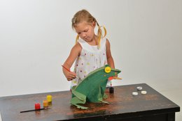 Maqueta de rana, juguete de cartón para construcción y pintura, bricolaje, 3D, blanco, 6+ años