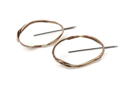 Pendientes colgantes de bronce oxidado – Escultórico orgánico