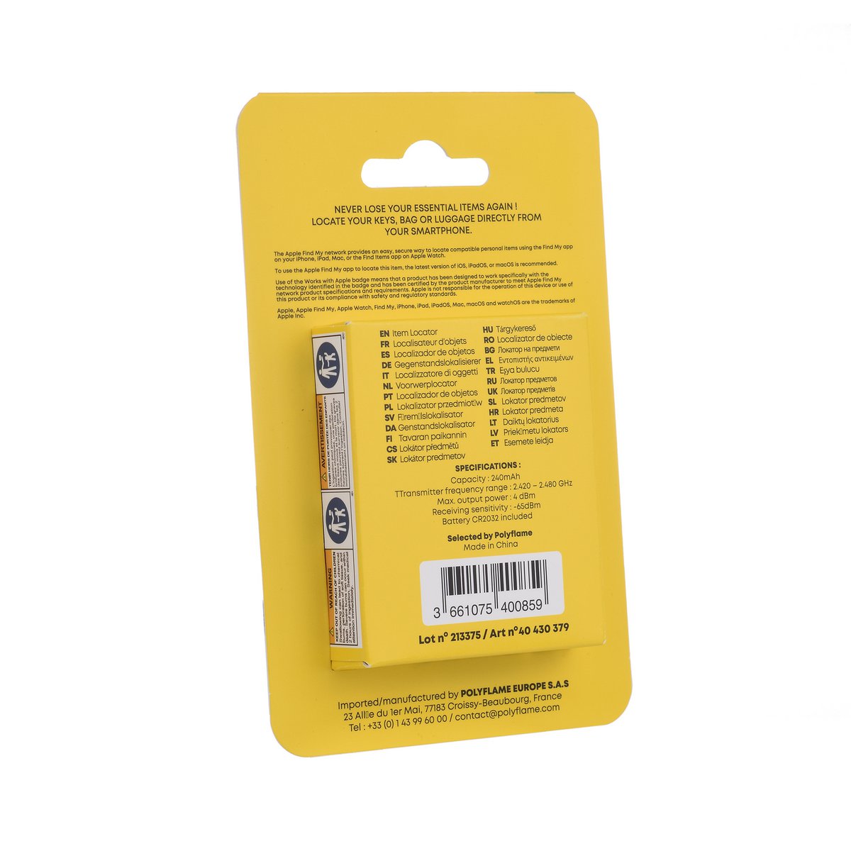 Traceur Bluetooth Compatible Find My iOS Tekmee