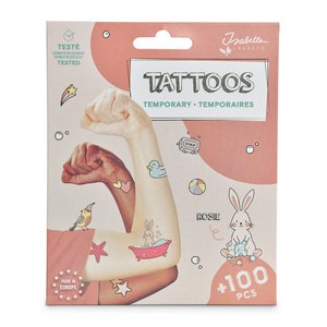 Temporary tattoos - Rosie the rabbit - 4 sheets with + 100 tattoos