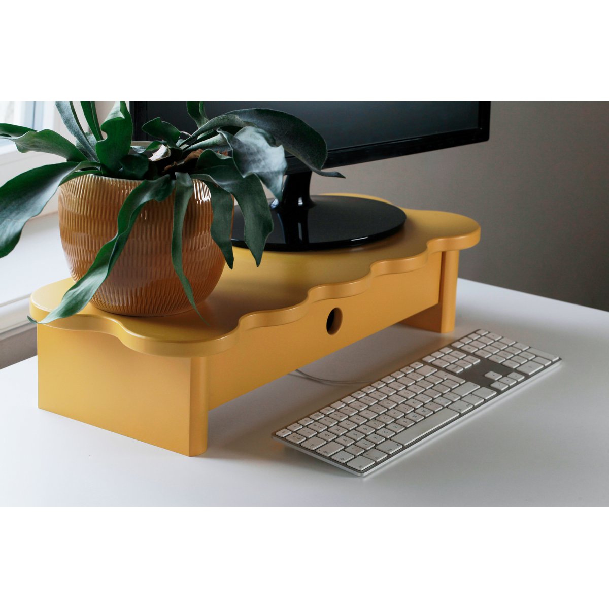 Monitor stand / desk riser FLOWER 60 cm wide funky style