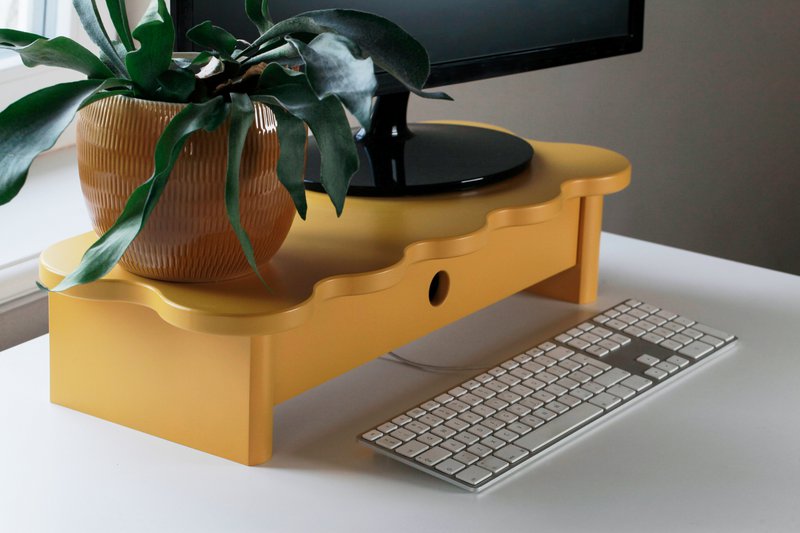 Monitor stand / desk riser FLOWER 60 cm wide funky style