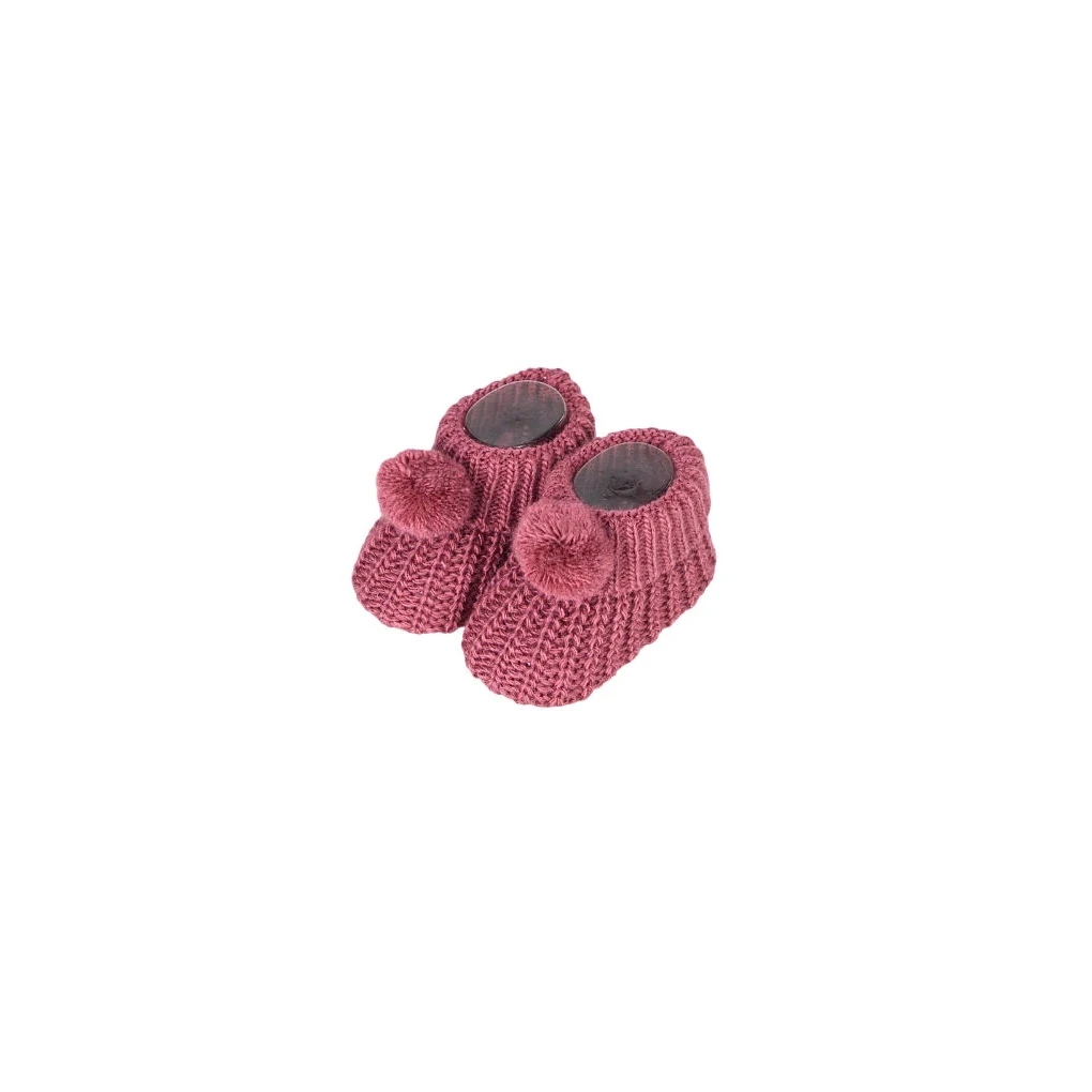 Patucos de punto para bebé con pompón, caja de 8