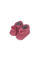Patucos de punto para bebé con pompón, caja de 8