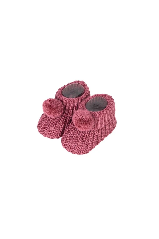 Patucos de punto para bebé con pompón, caja de 8