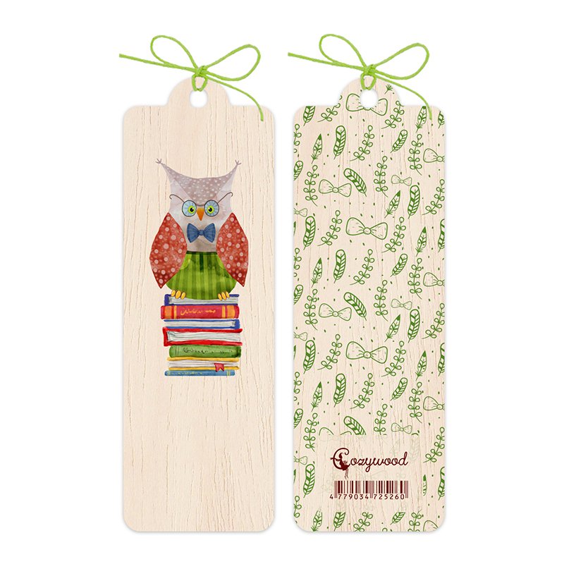 Wooden bookmark Owlet