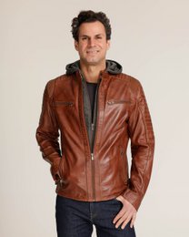 Jasper │ Veste à sweat à capuche en cuir masculin