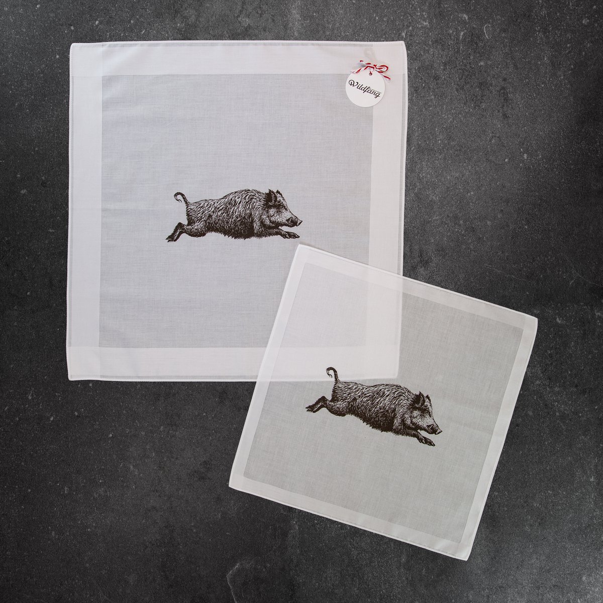 Taschentuch aus Baumwolle weiß Wildschwein
