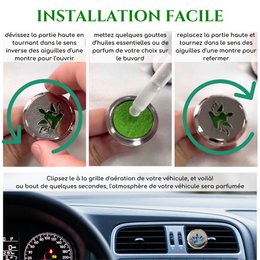 Car Diffuser Clip'Arôme - Angel - Stainless Steel with Blotters - Decorative Aromatherapy Accessory - Gift Idea