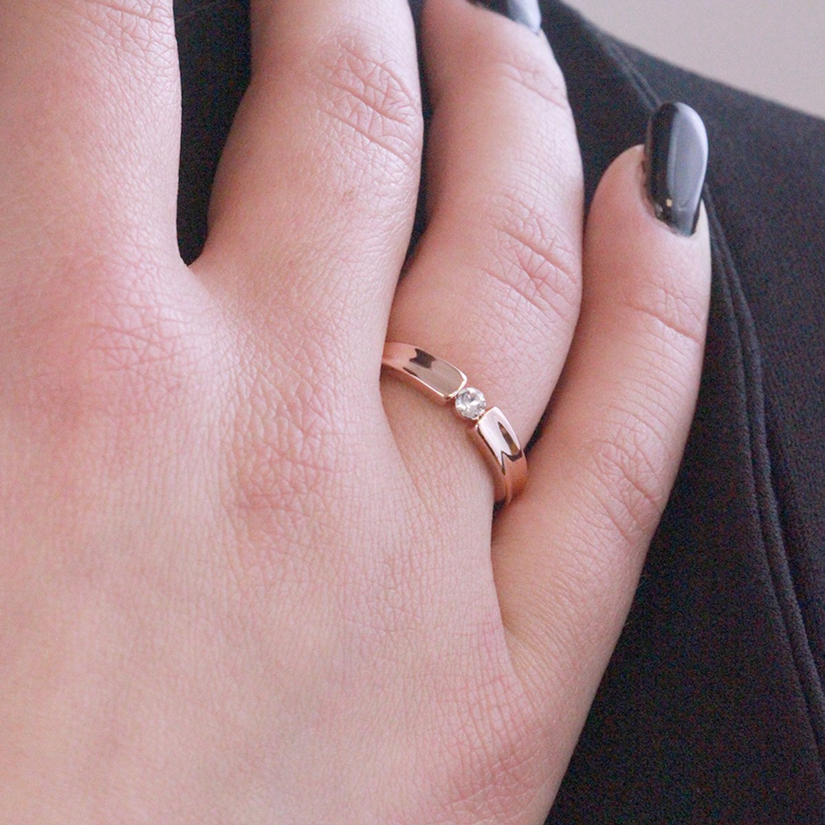Bague Simplicity - Eller Rosé et Cristal