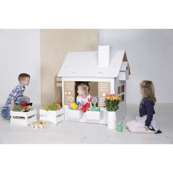 Kartonspielhaus für Kinder, Gartenhaus, DIY, 3+Jahre, zum Geburtstag und Party, Spielzeug, Malbuch, Kinderspielzeug, umweltfreundlich