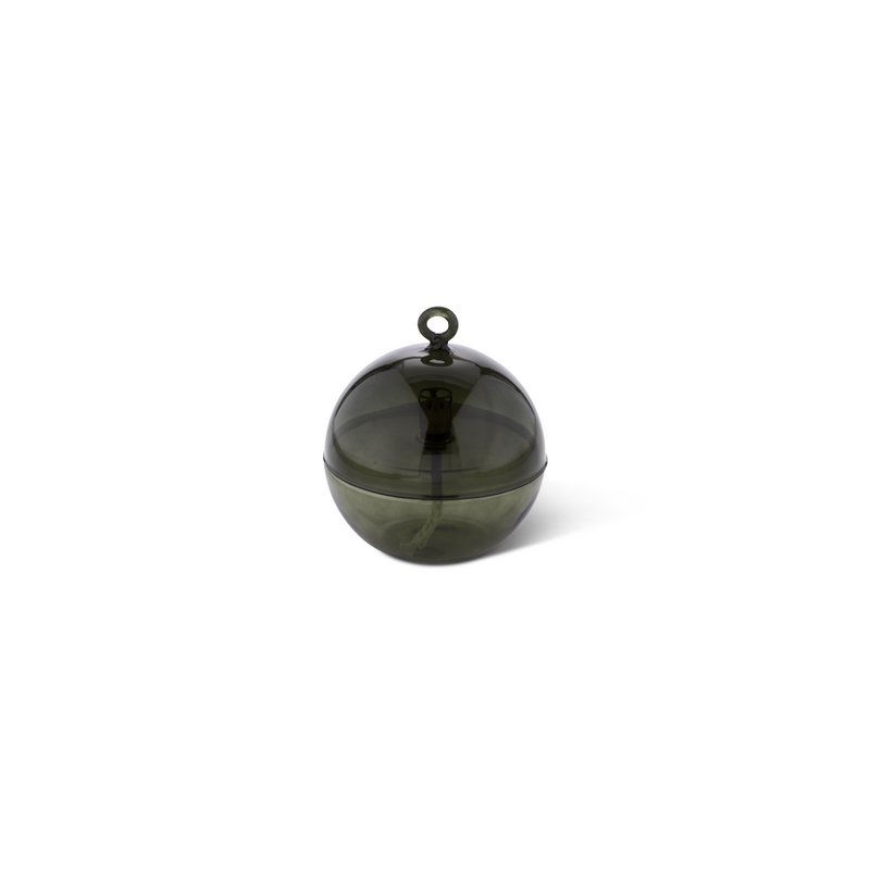 Olielamp Round cover green brass M