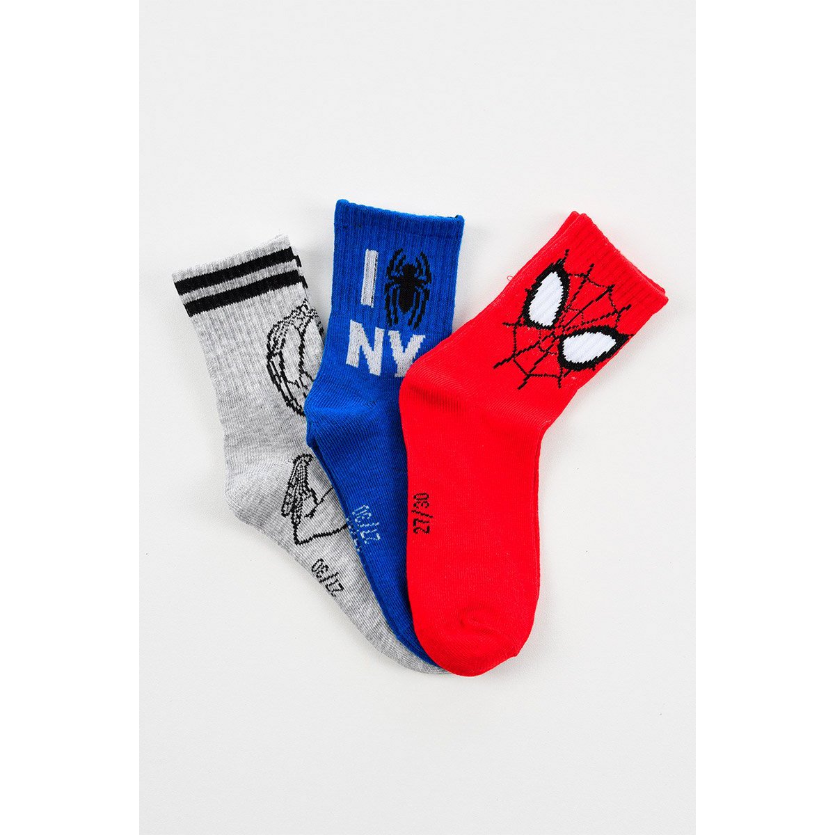 Lot of 96 Units | Pack 3 Spiderman Tennis Socks for Children | Officially Licensed Products | SUN CITY Group