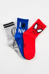 Lote de 96 Unidades | Pack 3 Calcetines Tenis Spiderman Infantil | Productos con licencia oficial | Grupo CIUDAD SOL