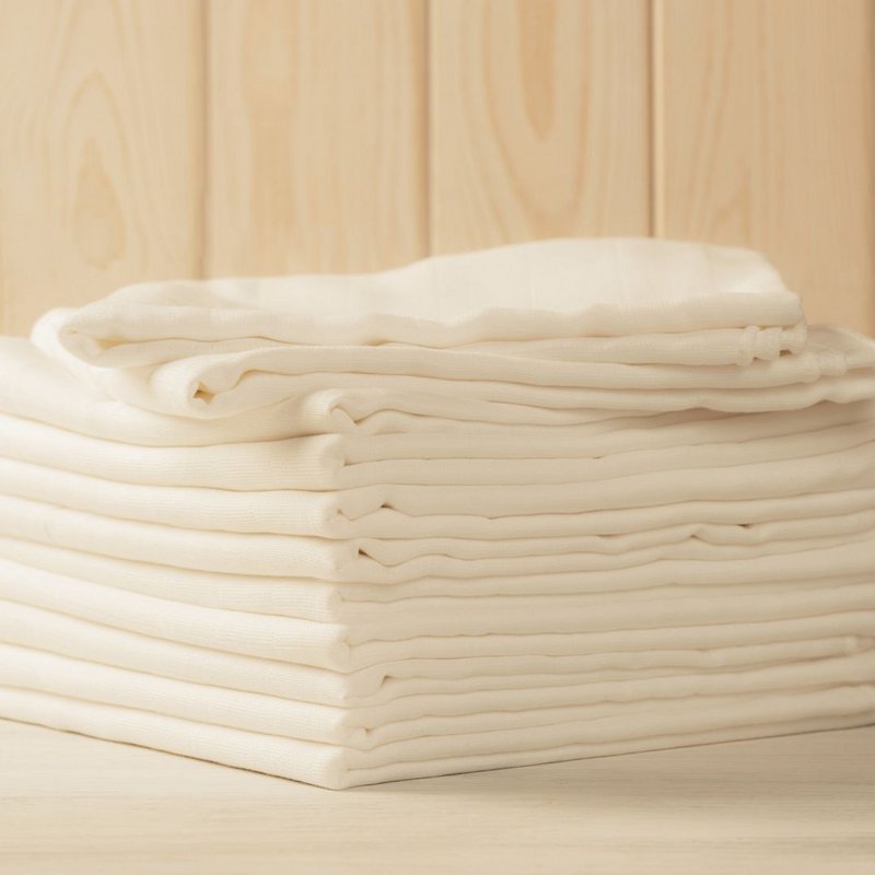 Baby care or handle handkerchief savings pack, white 30 family pack