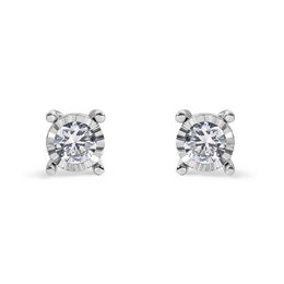 Witgouden oorbellen met schijf van 3,8 mm en diamanten van 2,90 mm (0,20 ct HSI2)