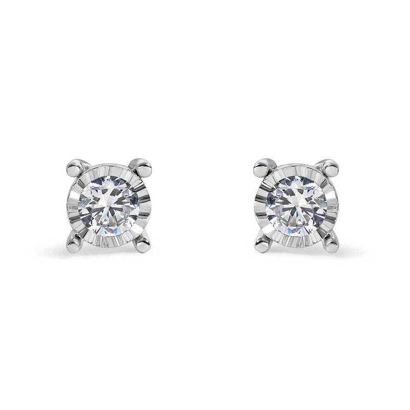 Ohrringe aus Weißgold mit 3,8-mm-Scheibe und 2,90-mm-Diamanten (0,20 ct HSI2)